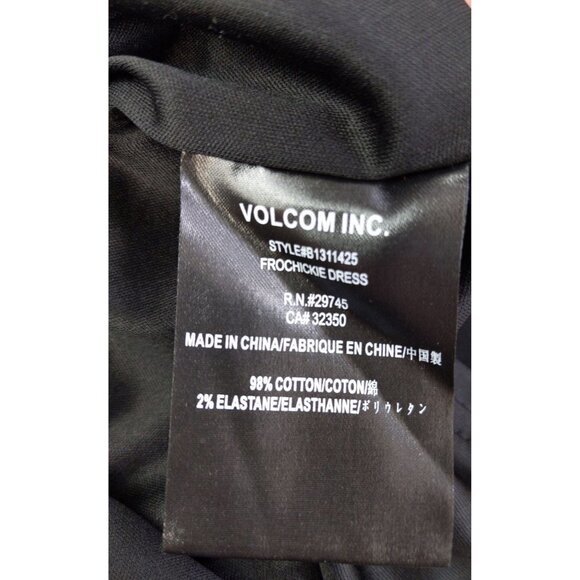 Volcom Women's Dress Black & White fit & Flare spaghetti straps Size 5 - Picture 8 of 9